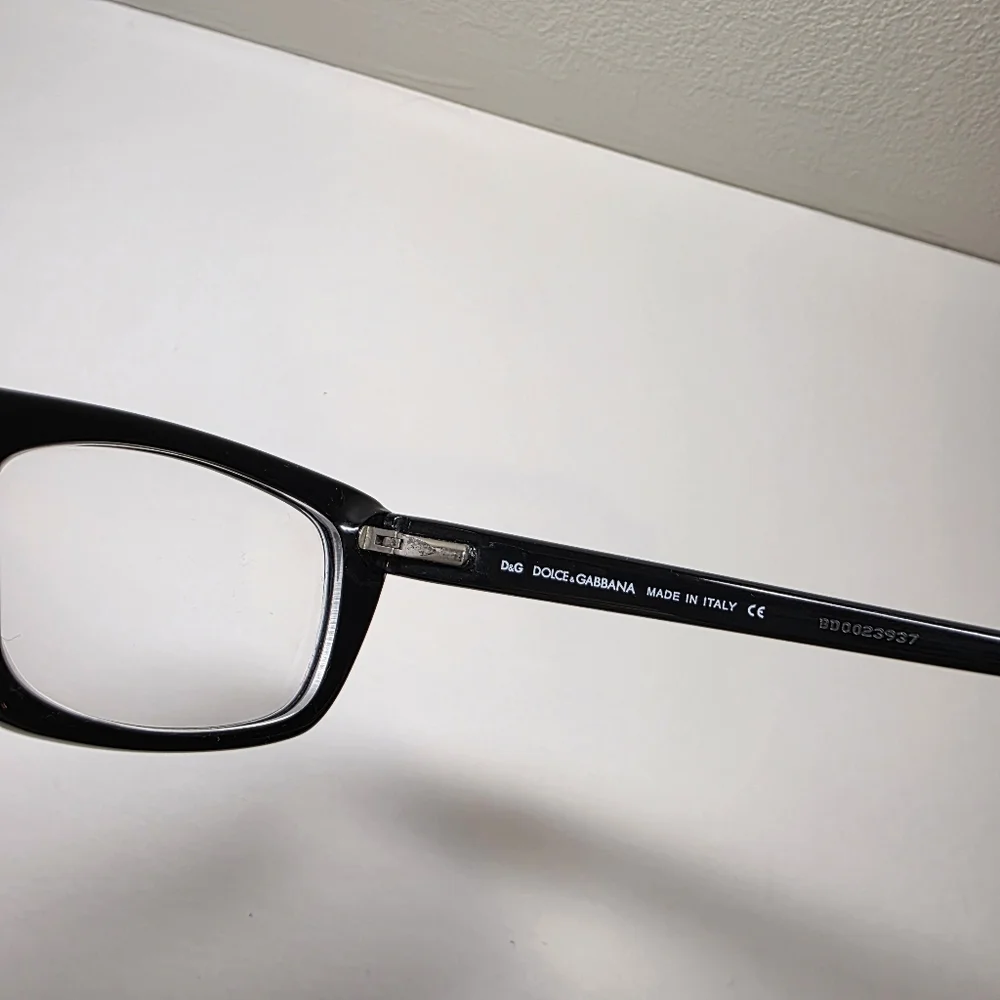 Authentic Dolce & Gabbana D&G 1107 501 Black Rectangular Eyeglass Frames Italy